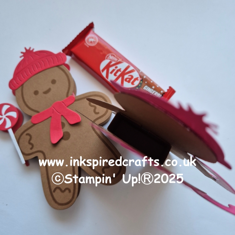How to Make a Gingerbread Man KitKat Gift Holder - InkspiredCrafts